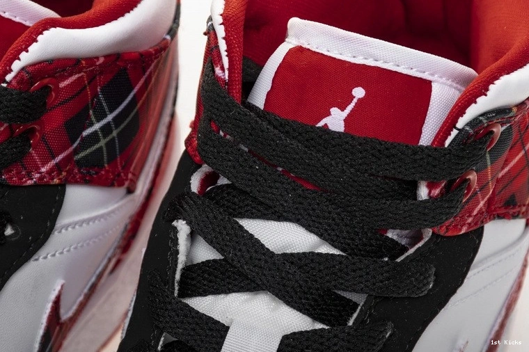 Plaid White Jordan  Mid 1 (GS) 554725-607 0101